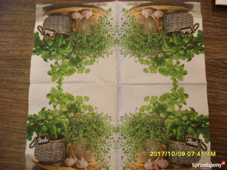Zestaw serwetek do decoupage z ziołami Pozostałe Bochnia