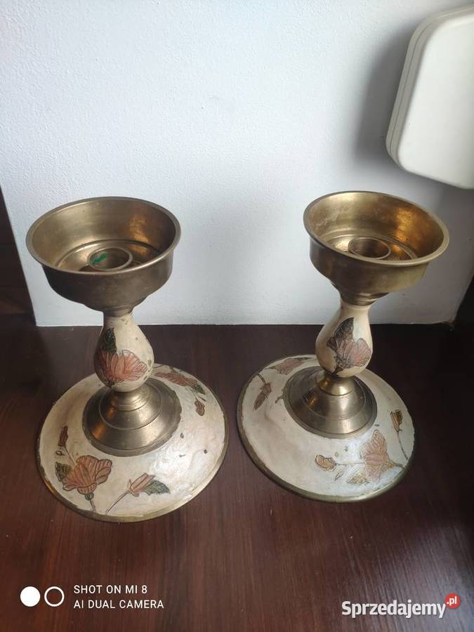 Wyjątkowa para zabytkowych mosiężnych Kraków sprzedam