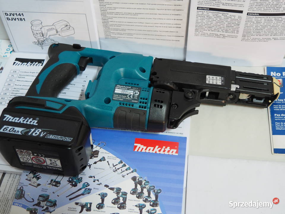 MAKITA DFR 450 wkrętarka taśmowa bateria 18v 6Ah Michałowice
