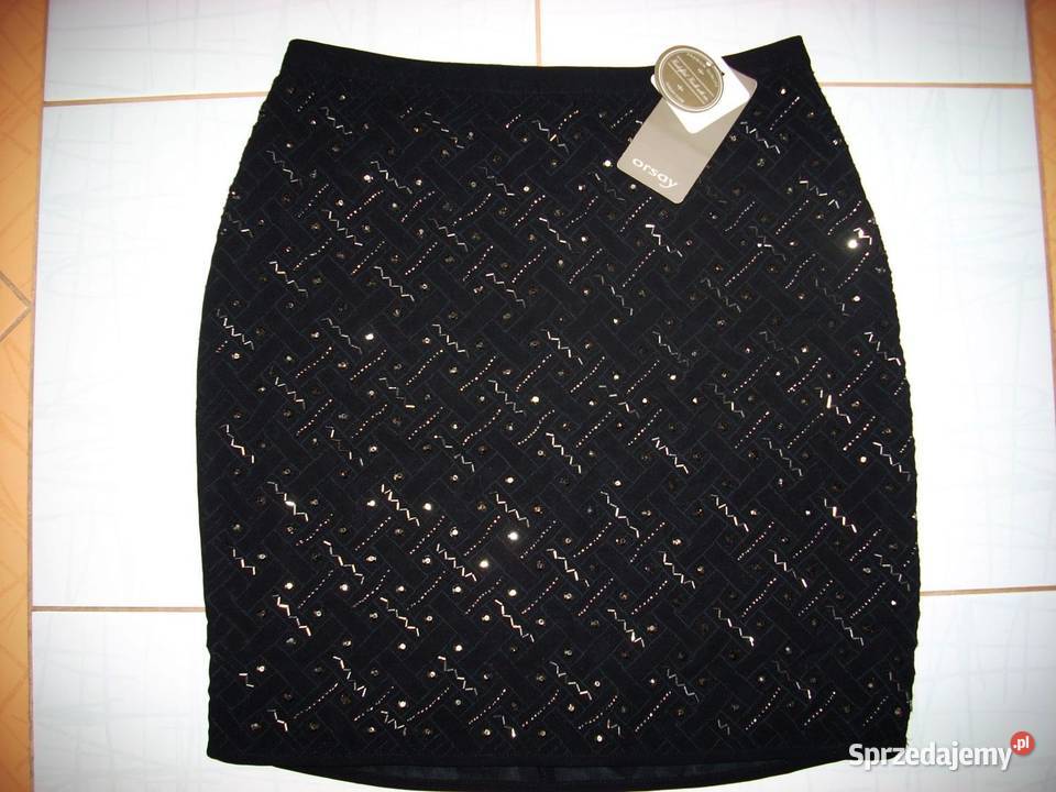 Orsay Wizytowa Spódnica Ozdobiona 34 36 Nowa szary/srebrny Nowy Sącz