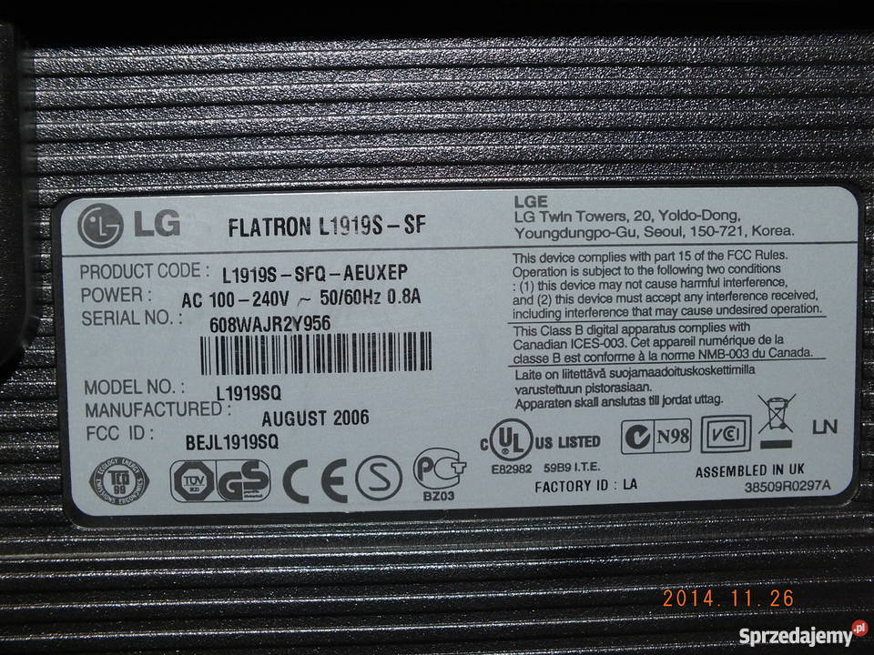 Monitor LCD LG Flatron L1919SSF LG małopolskie Kraków