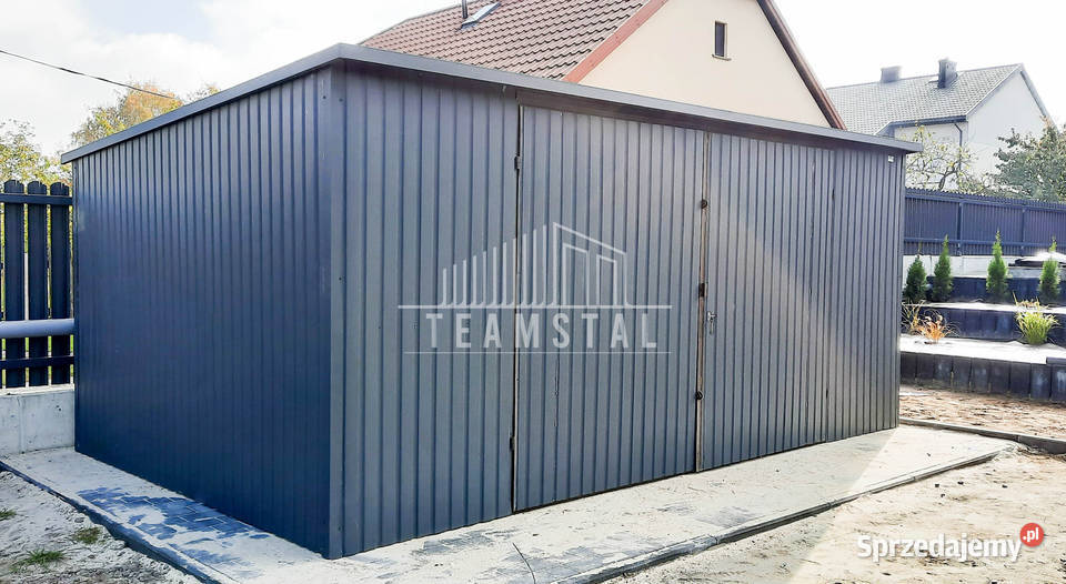 GARAŻ BLASZANY 6m x 5m spad tył Brama antracyt 30m2 wielkopolskie