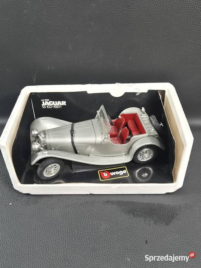 Burago skala 118 Jaguar SS 100 1937 srebrny Poddębice