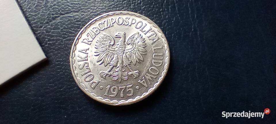 Stare monety 1 złoty 1975 piękna PRL Polska podkarpackie Lesko