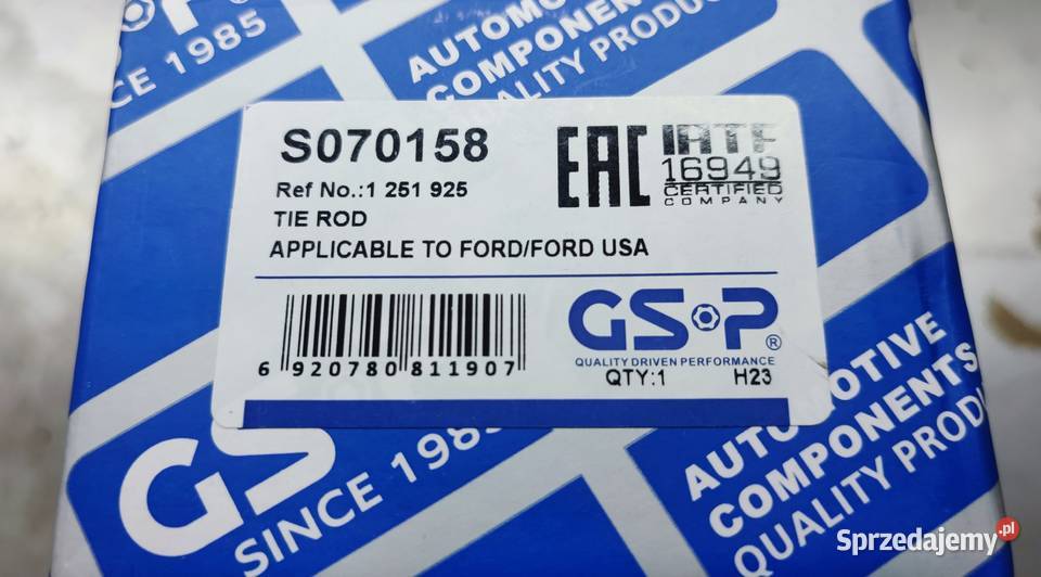 Końcówka drążka Ford Focus C i inne GSP S070158 pomorskie Starogard Gdański