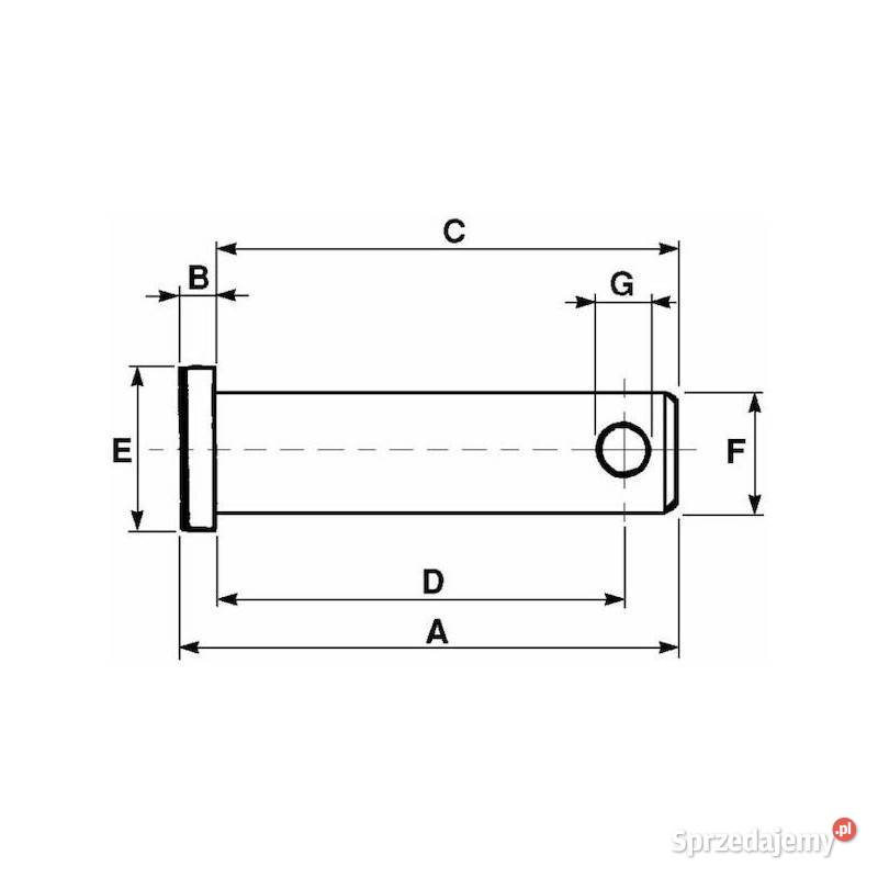 Sworzeń zaczepu 18x65mm 04116 Kamionna