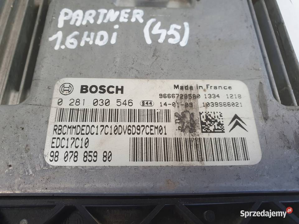 Peugeot Partner II 16 HDI STEROWNIK SILNIKA osobowe Komputery lubelskie Rudka