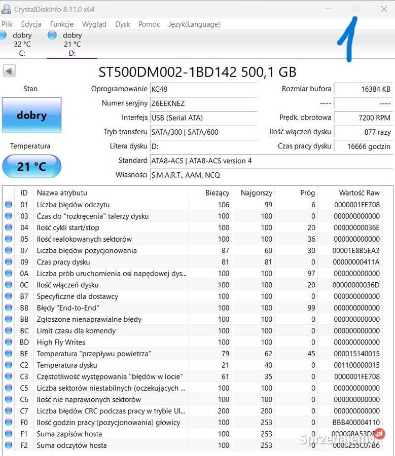 Dyski twarde Seagate 500GB ST500DM002 72K 16Mb Dyski