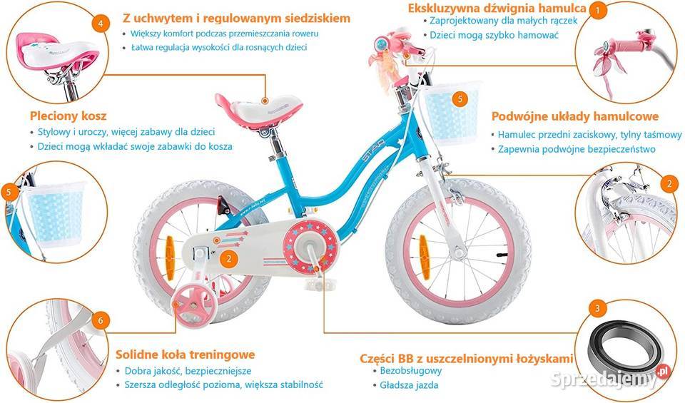 RoyalBaby Rower Dziewczęcy STAR GIRL 18cal 59lat Strzyżów sprzedam