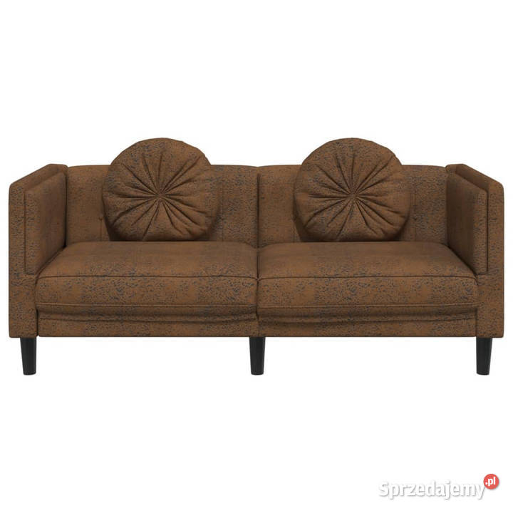Sofa 2os brązowa sztuczna skóra zamszowa Sofy i kanapy Warszawa