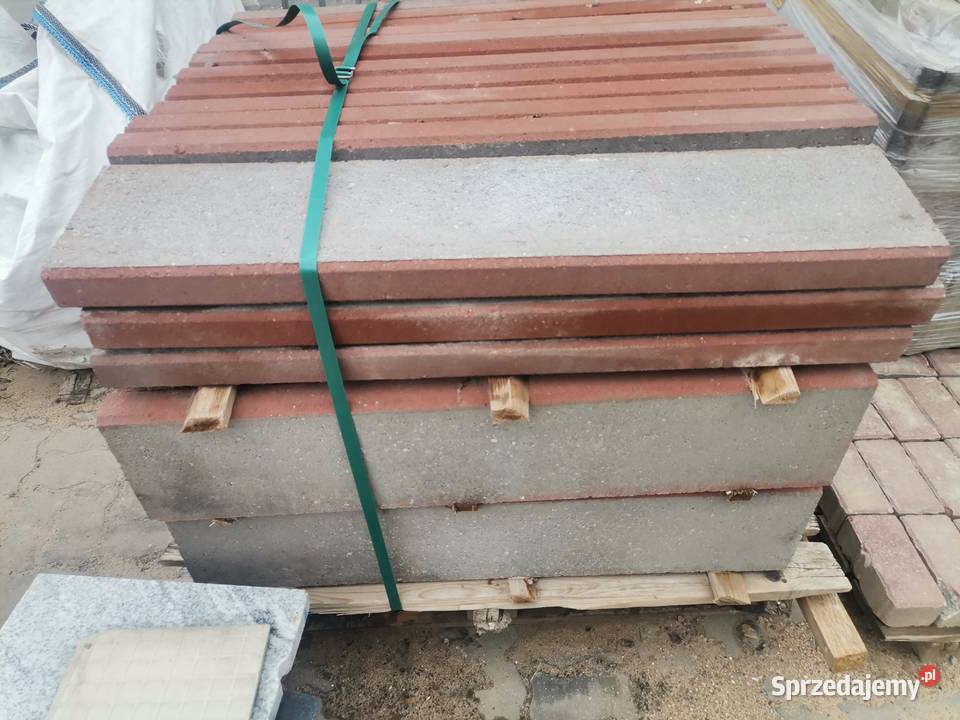 Krawężnik obrzeże 100x22x6 czerwień grafit szare