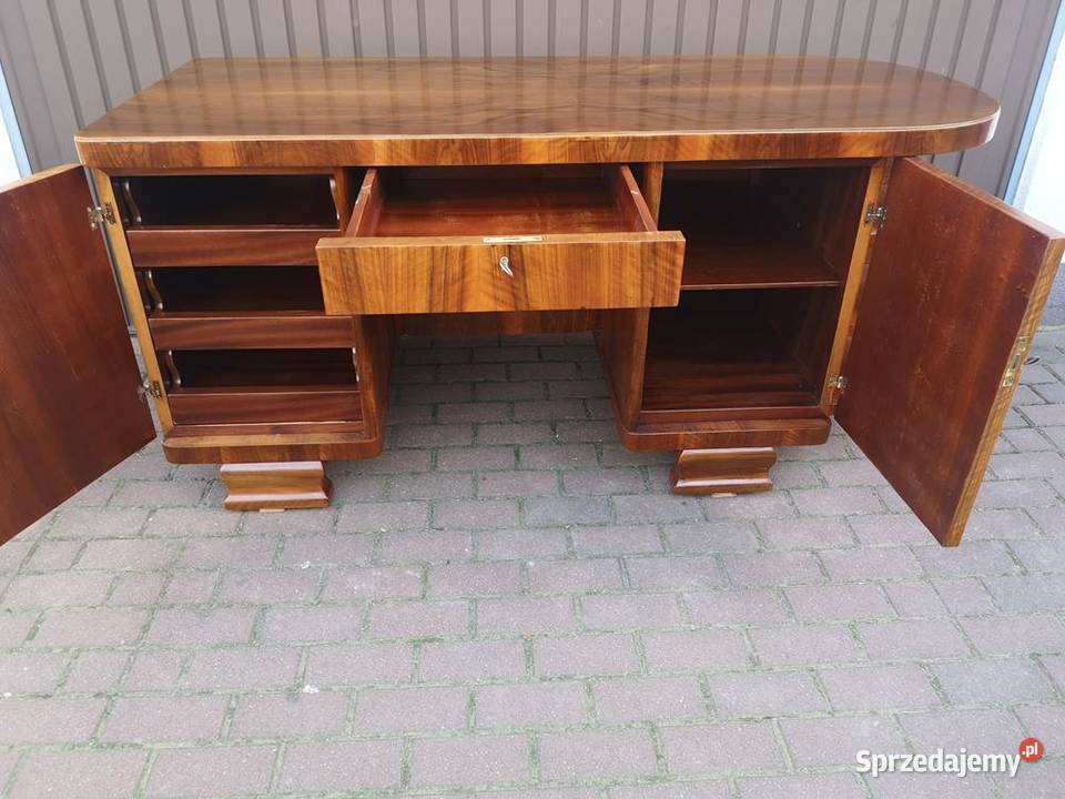 Biurko ARTDECO Unikat Orzech Zgrabne Stare Antyk Swarzędz