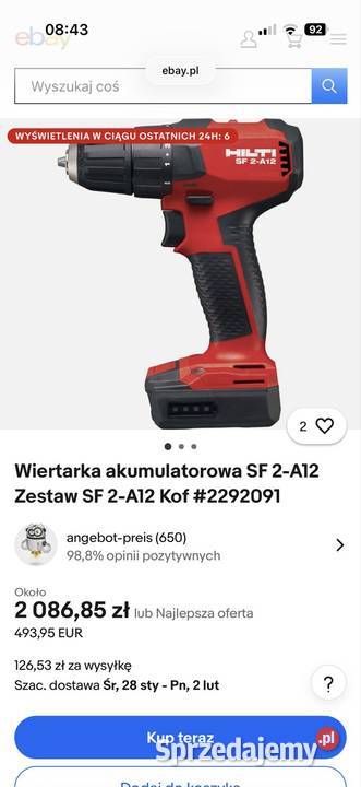 Wiertarko Wkretarka akumulatorowa HILTI SF2A12 Zamość