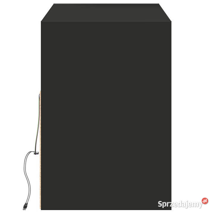 Ścienna szafka TV z LED czarna 130x31x45 mazowieckie Warszawa