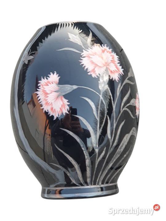 Stary Czechosłowacki ręcznie malowany wazon Art