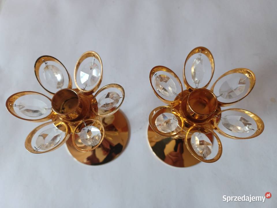 Komplet dwóch świeczników Mosiądz Kolekcja wielkopolskie Poznań