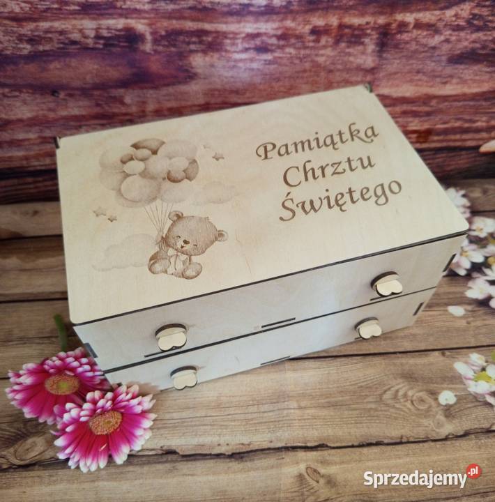 Pamiątka Chrztu Świętego drewniana szkatułka z sprzedam