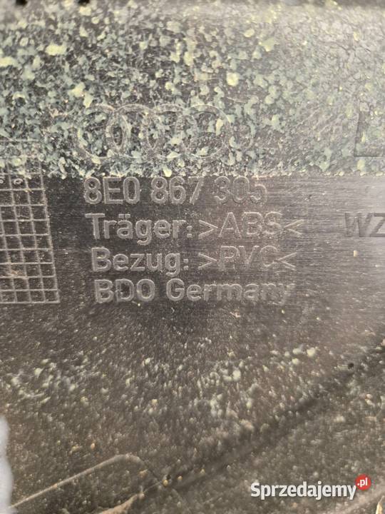 TAPICERKA BOCZEK DRZWI TYŁ PRAWY LEWY AUDI A6 C5 osobowe