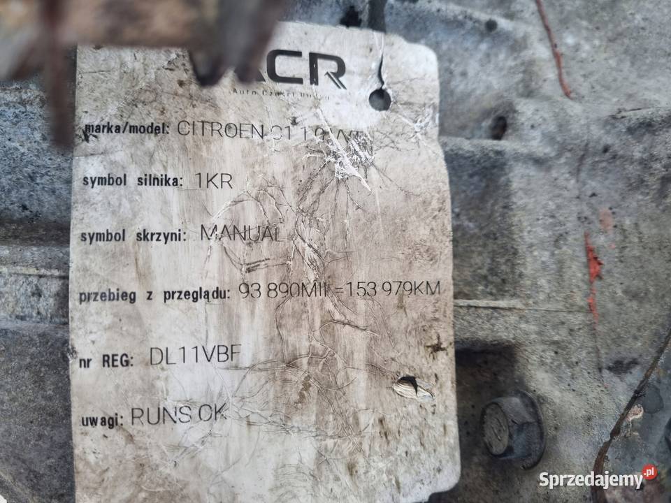 Citroen C1 10 VVTI SKRZYNIA BIEGÓW manual Skrzynie biegów manualne Janów