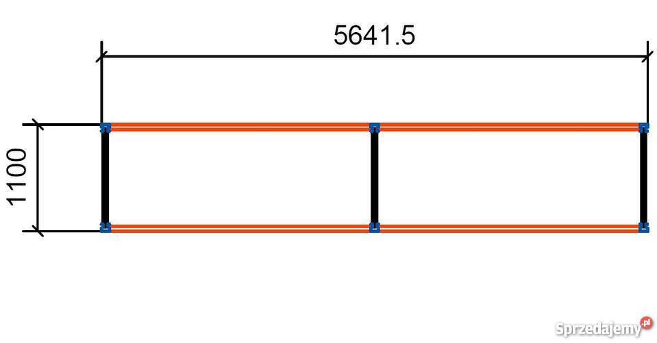 Regał paletowy 35m 18 miejsc paletowych zestaw