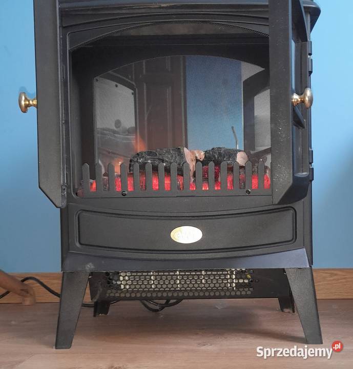 kominek grzejnik elektryczny czarny