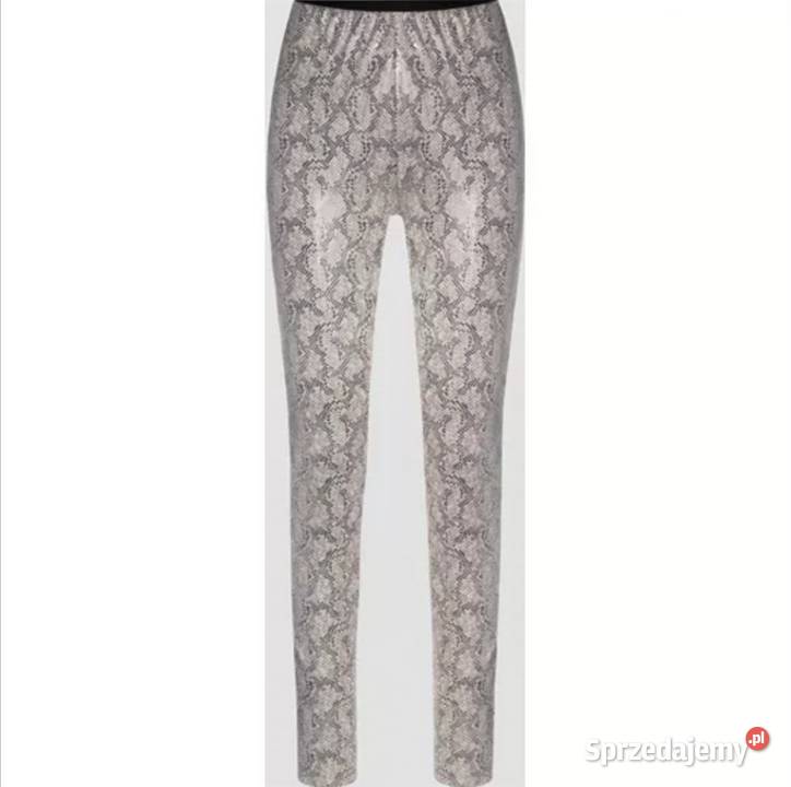 Nowe modne tregginsy z wężowym wzorem beżowe beż mazowieckie Warszawa