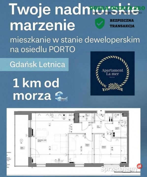 Mieszkanie morzu stan deweloperski Gdańsk sprzedam
