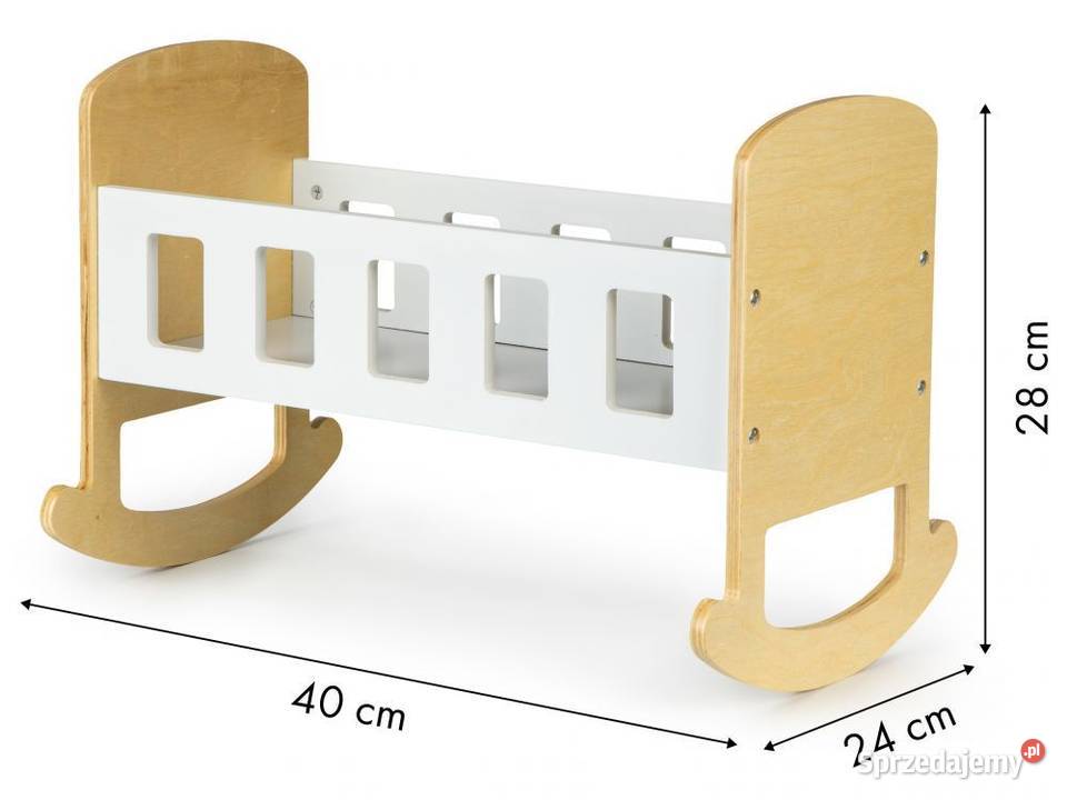 Drewniana kołyska łóżeczko lalek ECOTOYS Bielsk Podlaski