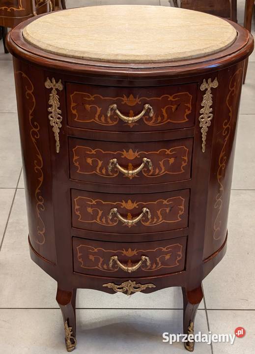 ładna komoda intarsjowana z marmuremsklep Komody Dąbrowa Górnicza