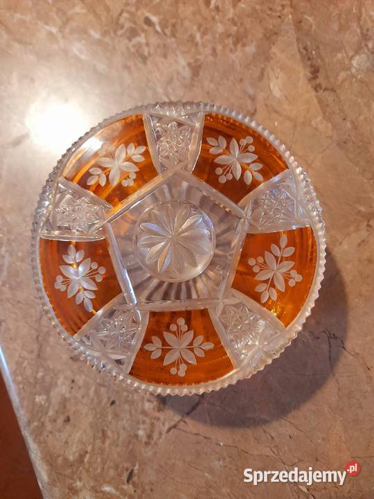 Kryształ duża BombonierkaVINTAGE PRL lata 60 XXw Porcelana i szkło mazowieckie sprzedam