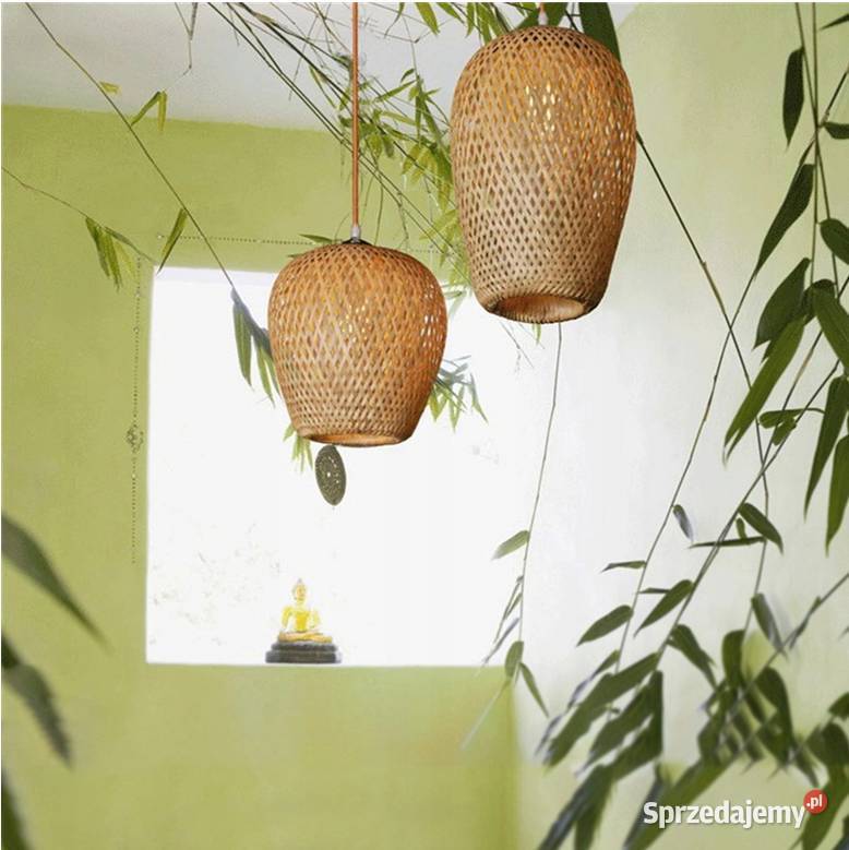 LAMPA WISZĄCA NATURALNA BOHO BAMBUSOWA naturalna podlaskie Choroszcz