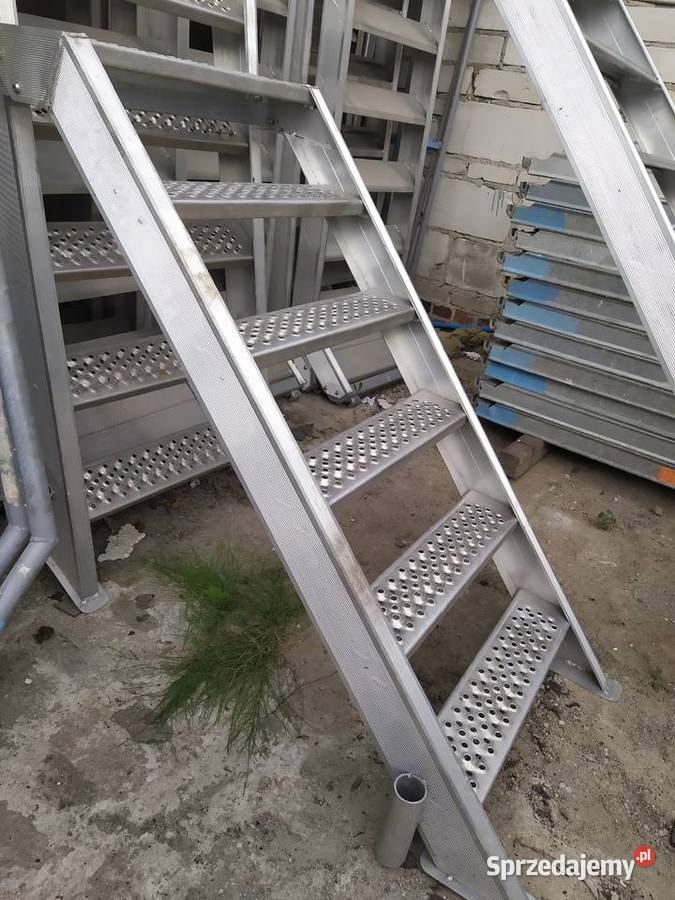 Schody aluminiowe długość 250 wysokość 200 zewnętrzne