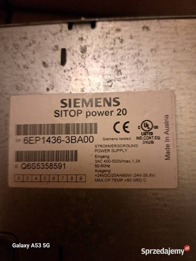 Sitop Dc24v20A trzyfazowy Elektronika mazowieckie Budy Barcząckie