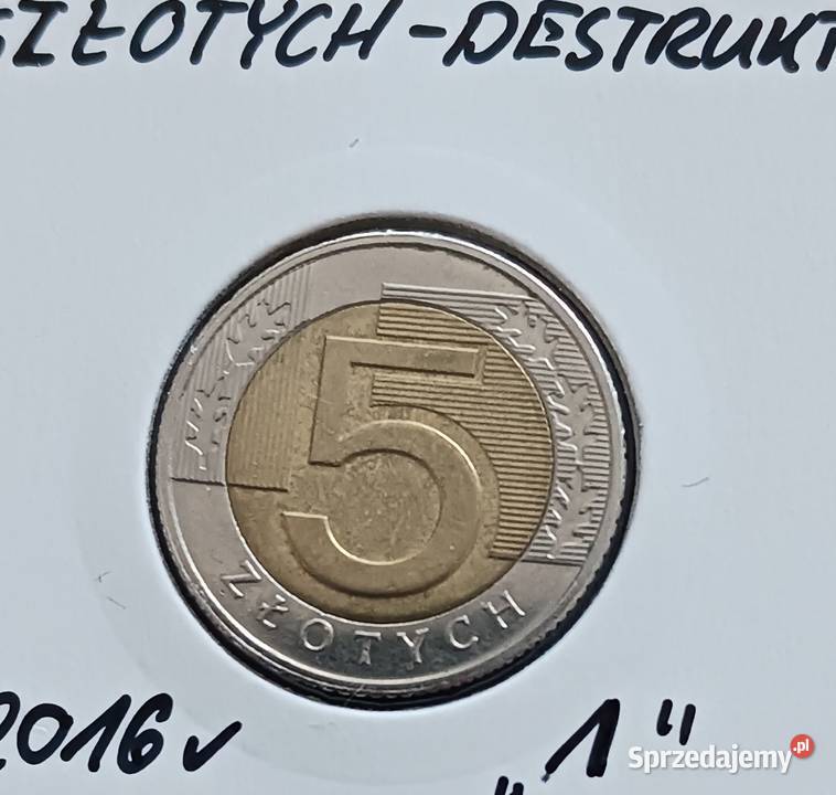 5 Złotych 2016 r Błędy mennicy 1