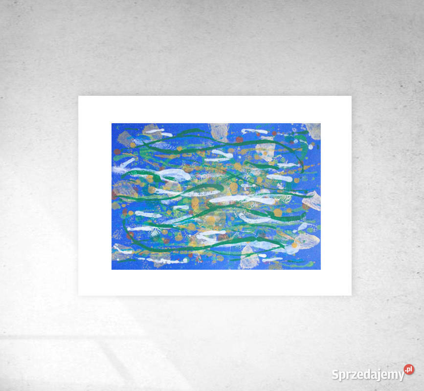 abstrakcja grafika granatowa abstrakcja odcienie błękitu Łódź