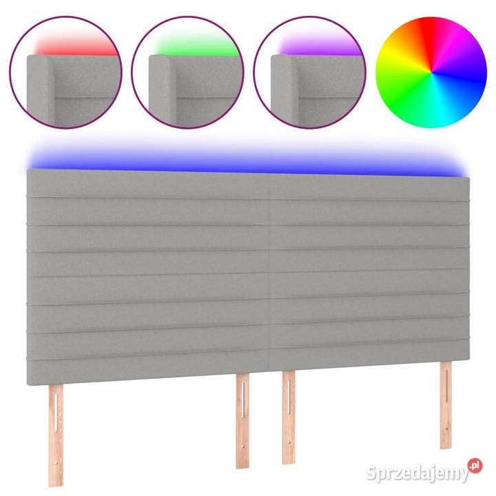 Zagłówek do łóżka z LED jasnoszary 180x5x118128 mazowieckie Warszawa