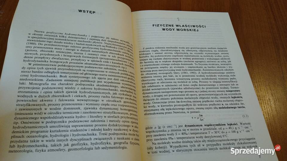 Elementy hydromechaniki geofizycznej Czesław Książki naukowe i popularnonaukowe Gdańsk sprzedam