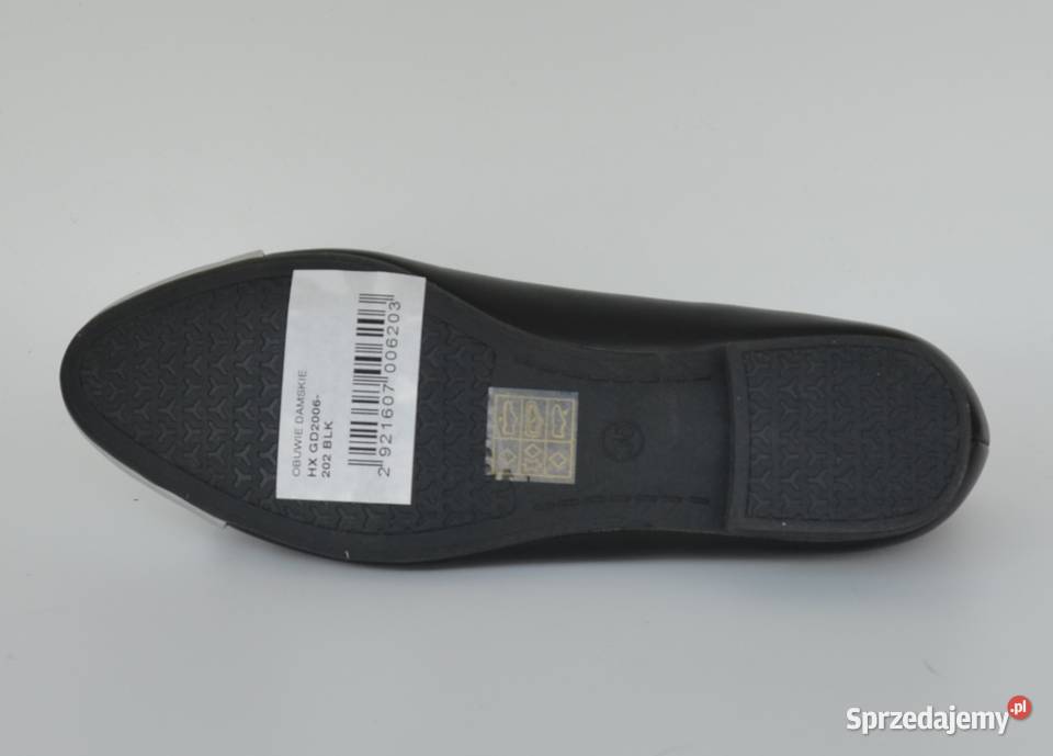 Czarne baleriny skórzana wkładka rozmiar 38 202 Żyrardów