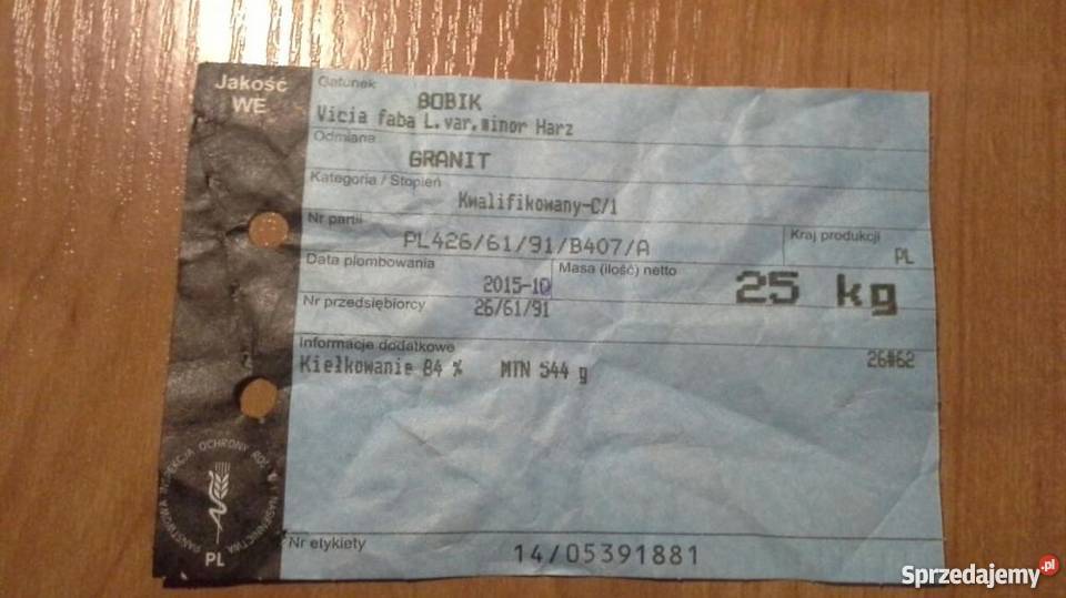 Bobik GRANITdo siewuwytryjerowany świętokrzyskie Kępa Lubawska