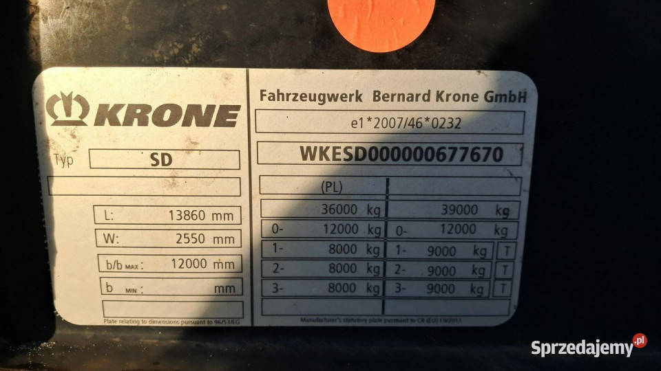 firana Krone sd Krone sd Poleasingowe BZ Pozostałe Komorniki