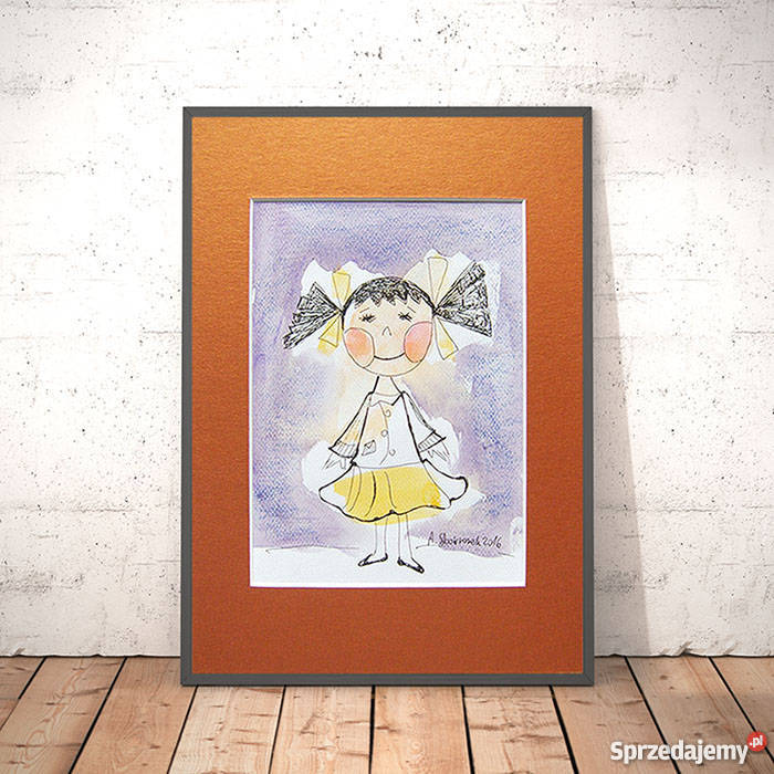 Mała dziewczynkaręcznie malowna ilustracja