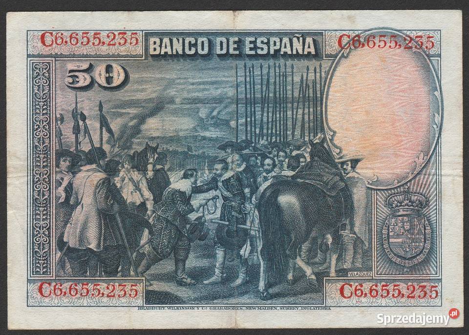 Hiszpania 50 peset 1928 C66 Velazquez