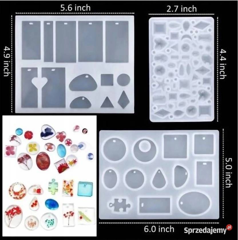 Formy do żywicy silikonowe zestaw biżuteria