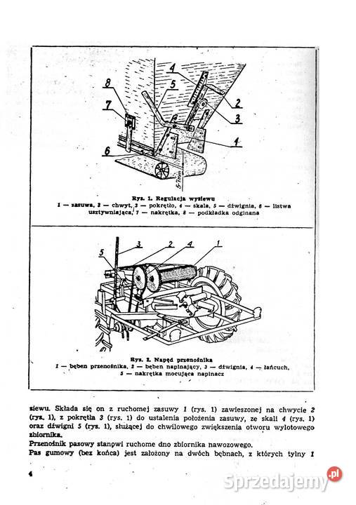 Instrukcja i katalog części rozsiewacz KOS NO15 Pozostałe Stalowa Wola