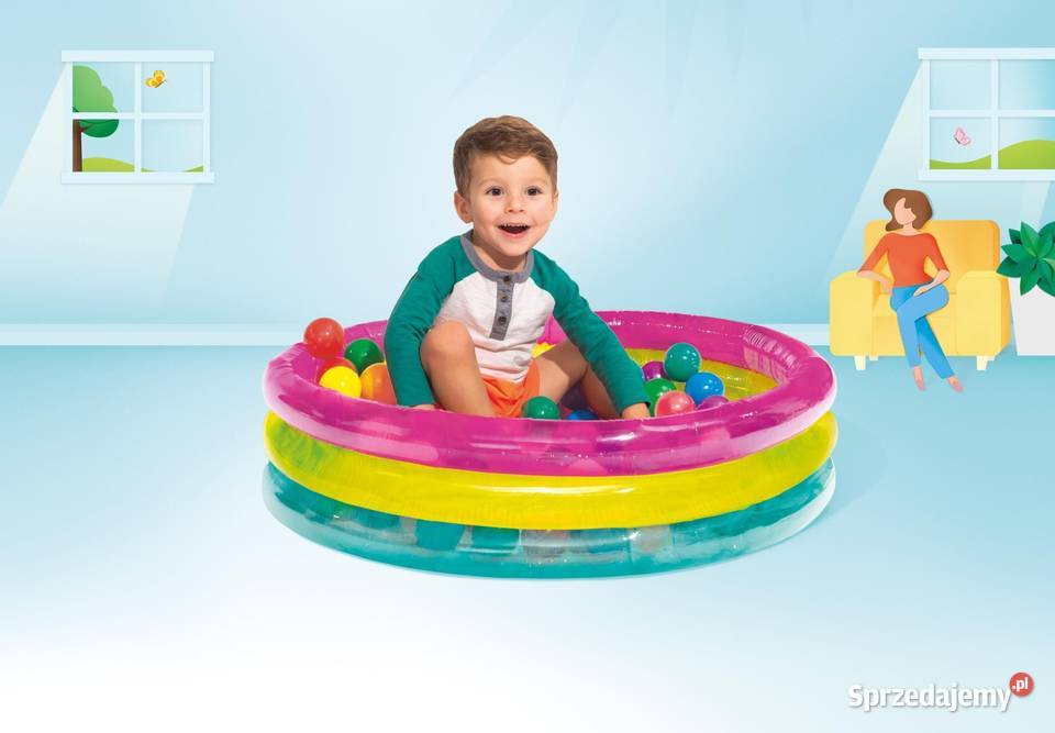 Suchy basen z piłeczkami dmuchany kojec plac Poznań