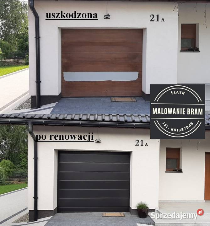 MALOWANIE renowacja BRAMA segmentowa GARAŻOWA Cieszyn