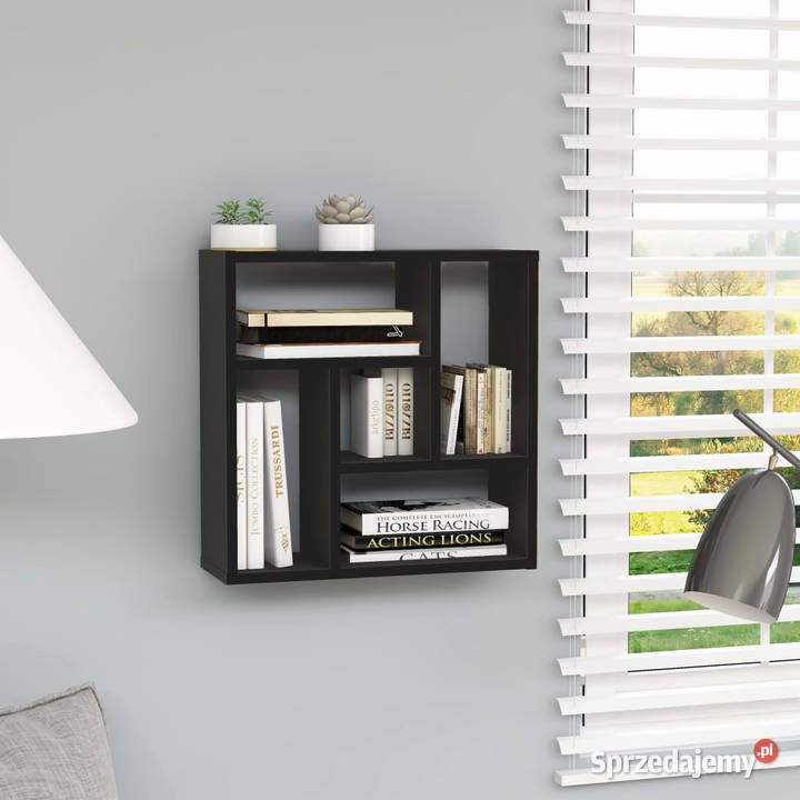 Półka ścienna czarna 451x16x451 materiał Warszawa