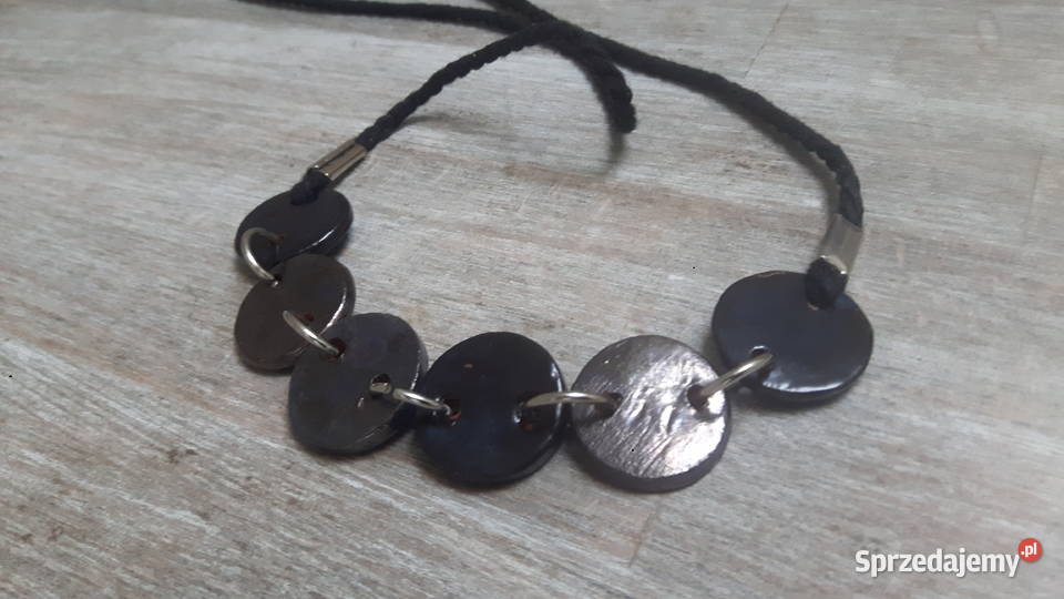 Naszyjnik ceramiczny ręcznie wykonany z gliny sprzedam