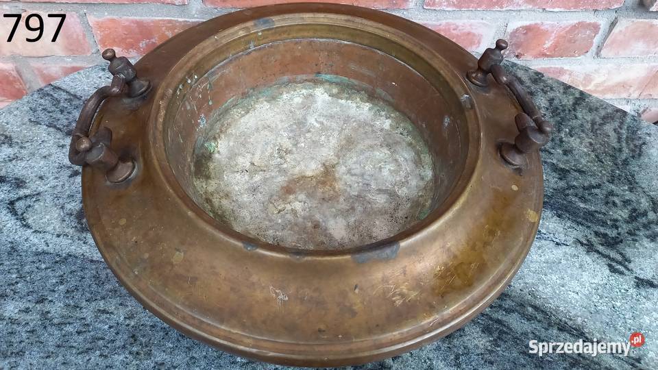 Mosiężna misa z uchwytami Donica 797