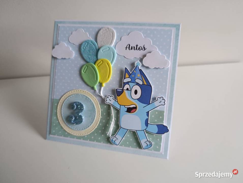 Personalizowana kartka urodinowa Bluey Łódź